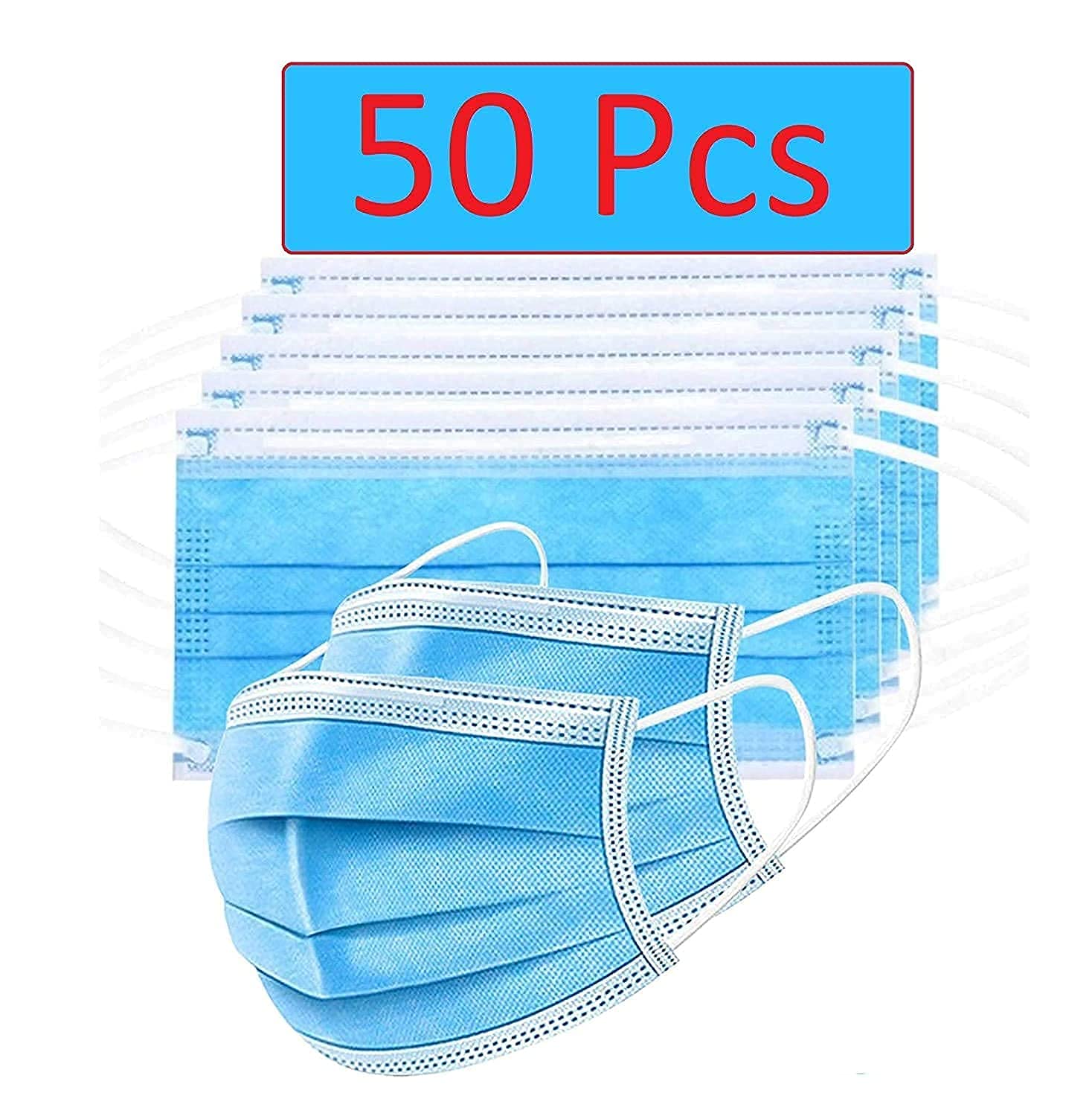 Surgical mask- Disposable face mask- 3 PLY -75 GSM with Ultrasonic Looping & Nose strip (50 pcs) (B0989LDQW5) Amazon Price History, Amazon Price Tracker
