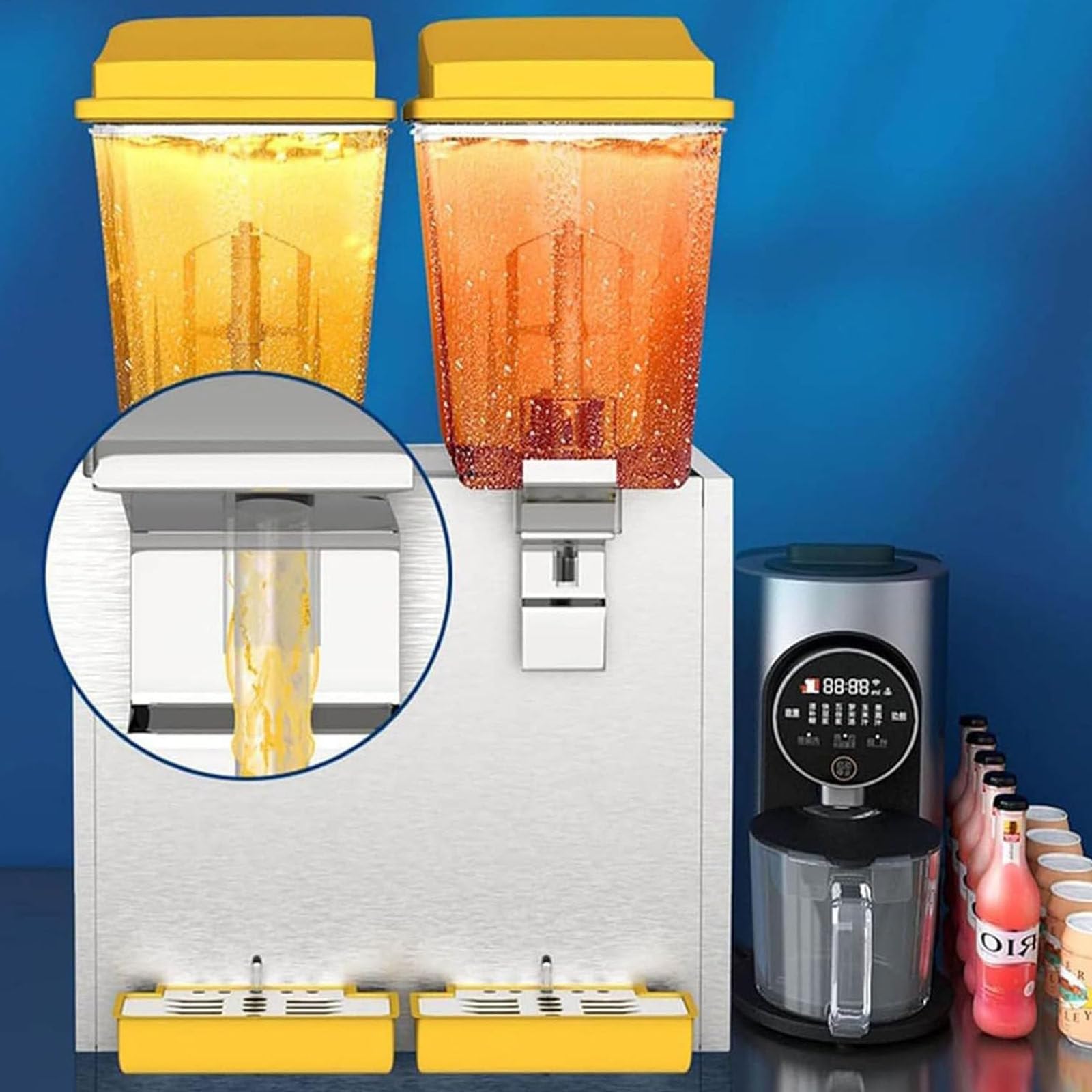 Distributore di bevande commerciali, distributore automatico di bevande calde e fredde, dispenser per succhi in acciaio inox resistente, adatto per colazione, buffet, bar, hotel