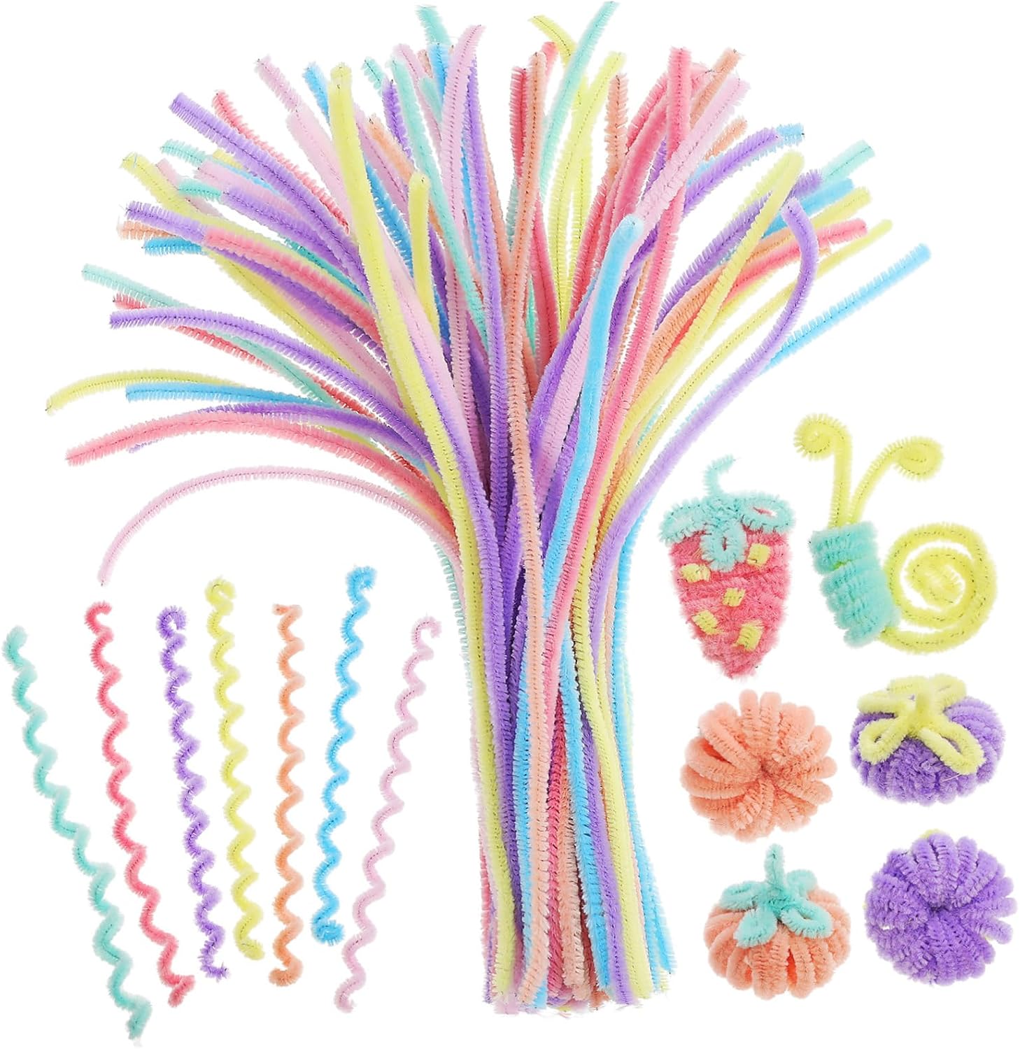 VILLCASE 900pcs Chenille Stems Craft Pipe Cleaners Thick Twisting Sticks for Projects Art Decorations Soft Material for Creative Crafts