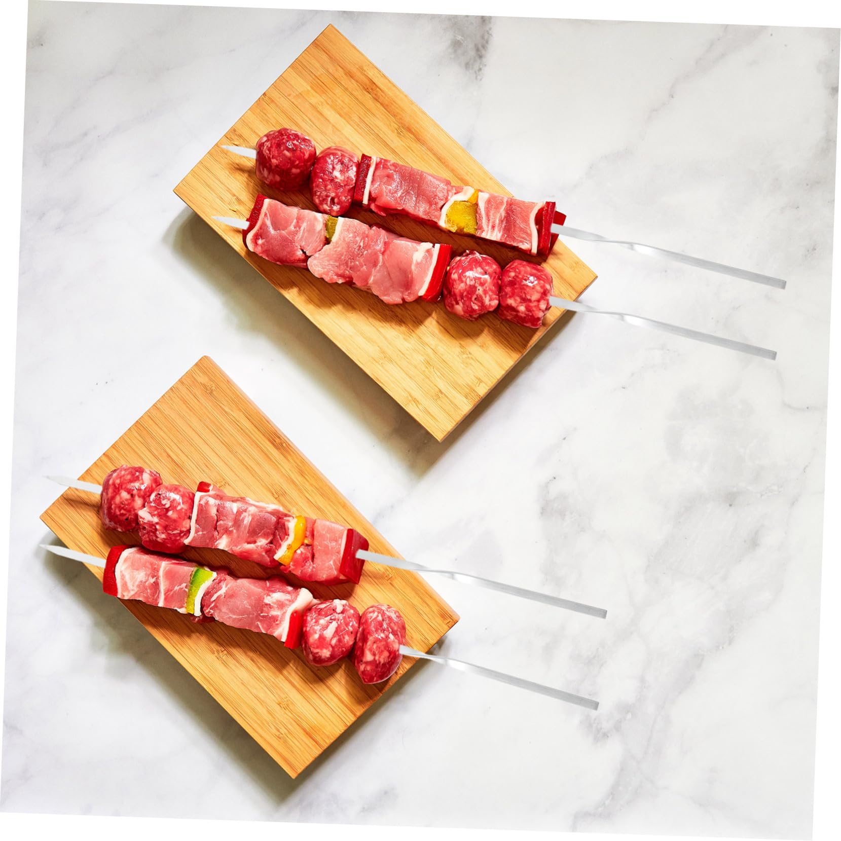 Abaodam Spiedini per Barbecue Riutilizzabili in Acciaio Inossidabile da Bastoncini per Grigliate Spiedini Larghi Antiscivolo Design Termoisolante per Sicurezza