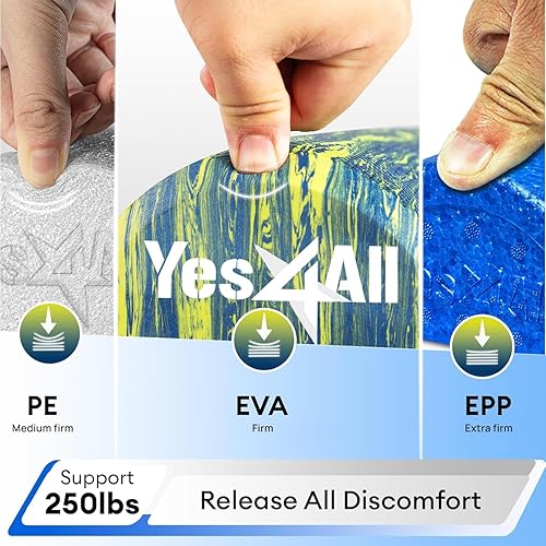 Miniatura 2 de Yes4All Rodillo de espuma EVA de densidad media para espalda, rodillo de media espalda para ejercicio, yoga y pilates de 1236 pulgadas