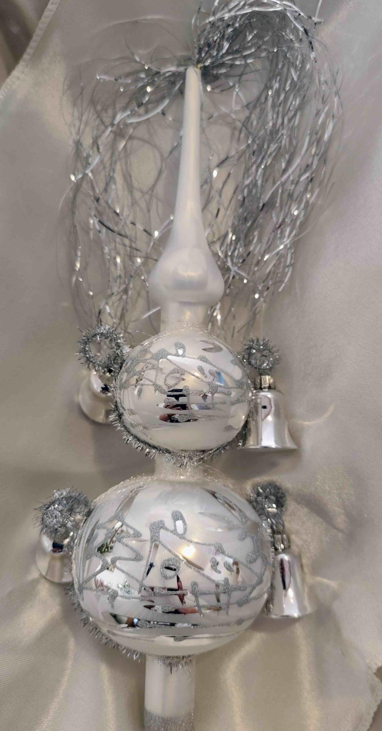Christbaumspitze Winterzauber - mit Glöckchen und Buschel von Jingle Bells Lauscha