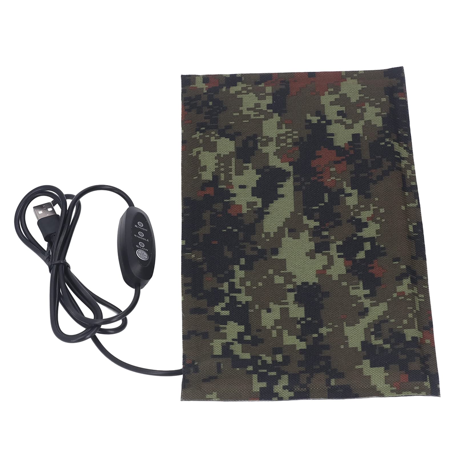 USB-Heizung, Heizblatt, USB-betrieben, Elektrische Stoffheizung, Wasserdicht, Warm, Kalt, Schutz, 3 Temperaturstufen, 1 Paar (20X25cm)
