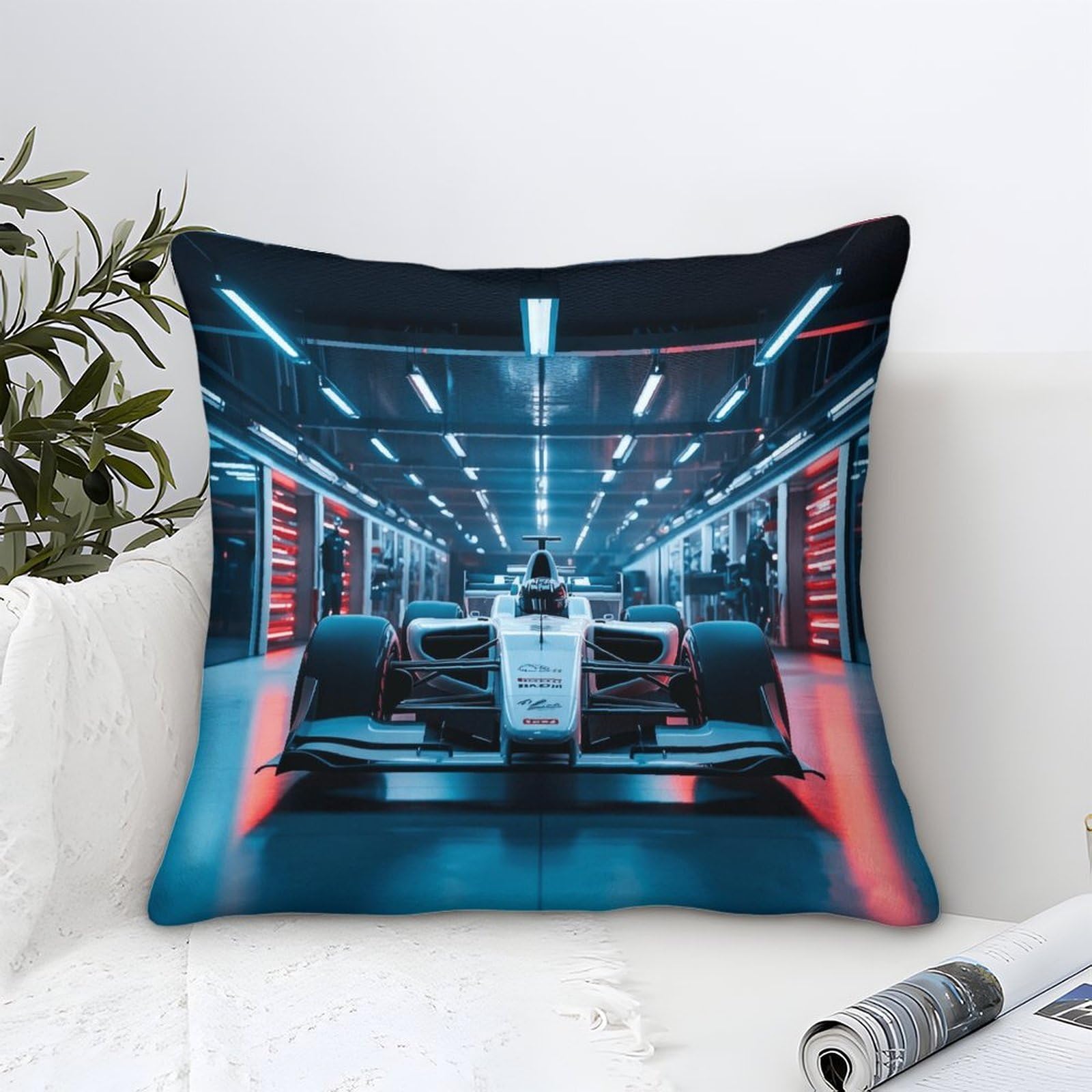 3U6C4M9K Formulaa Racing Cushion Cover 50x50cm, Racing Car Throw Pillow Case Decor for Home Livingroom Couch Bedroom Sofa Decorate