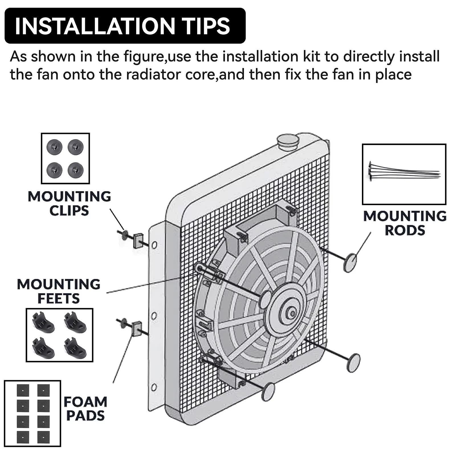 Ventilador Radiador Motor Coche 16" 120w 12V Ventilador de motor del coche