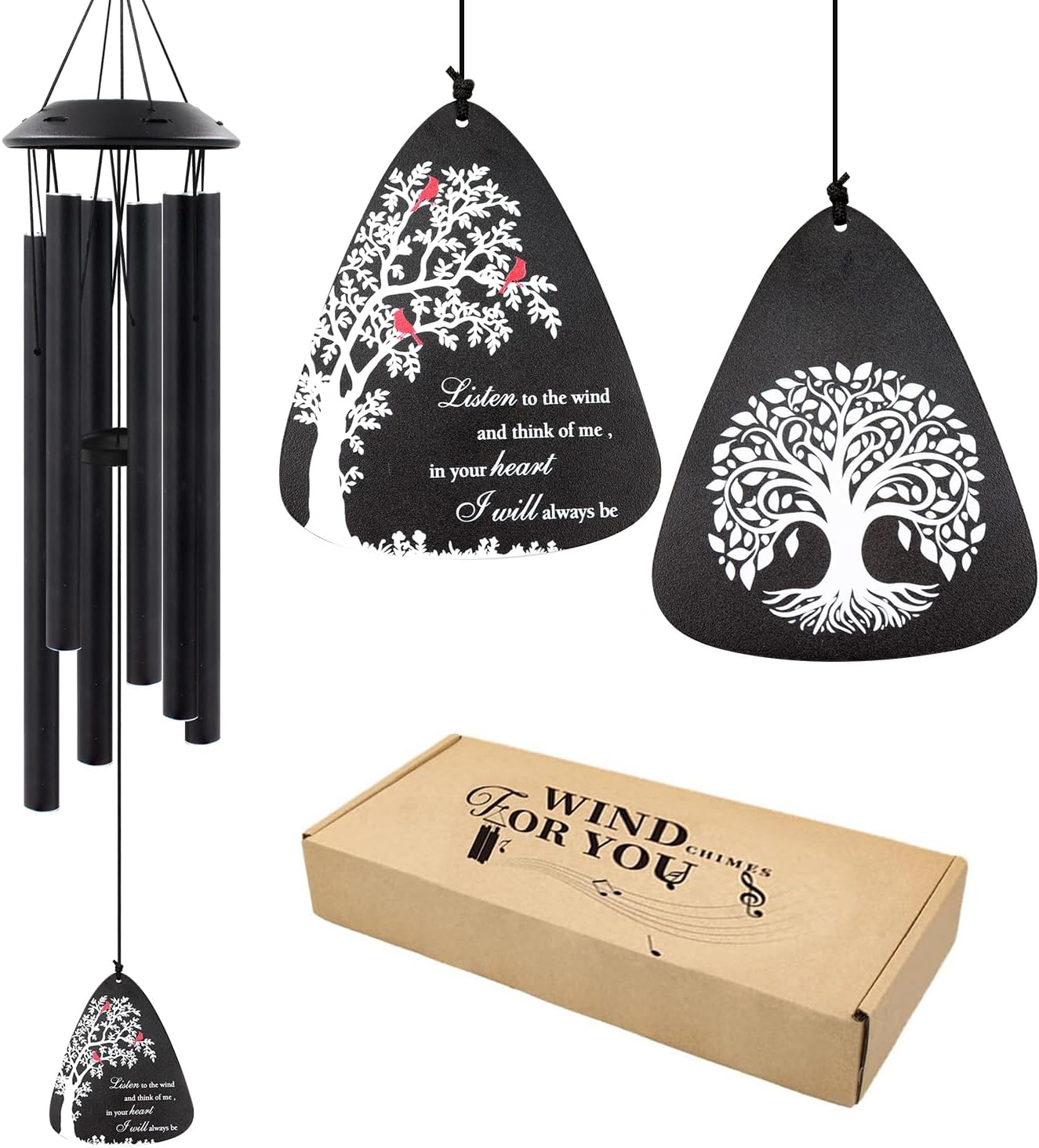 Sympathy Wind Chimes for Loss of Loved One, 32" Memorial Windchimes for Outside, Bereavement Gifts in Memory of Mother Father,Outdoor Chimes Home Garden Patio Decor