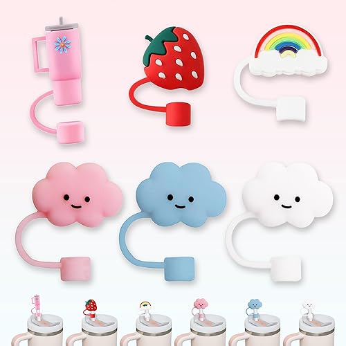 6 piezas de cubiertas de paja de colores mixtos de 0.394 in Cubierta de paja Stanley Cup Accesorios para vasos Stanley Tapas de paja para tazas