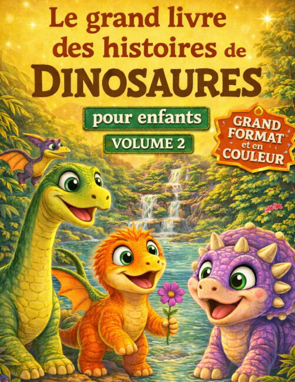 Le grand livre des histoires de dinosaures pour enfants (grand format et couleur) - Volume 2 - Un recueil d'histoires inspirantes pour enfants 4 - 10 ans