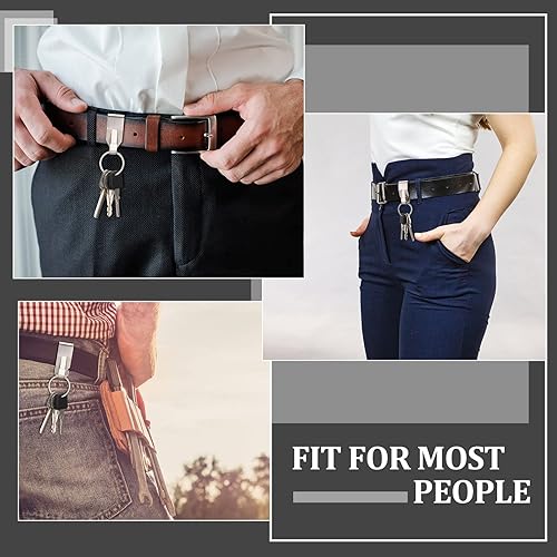 Miniatura 4 de Moxweyeni 4 piezas de clip de llave para cinturón, llavero de metal de seguridad, anillo de clip para hombres, suministros de oficina en casa