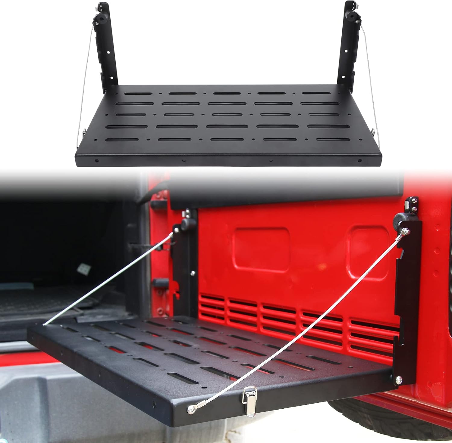 CheroCar for Jeep JK Tailgate Table Rear Foldable Cargo
