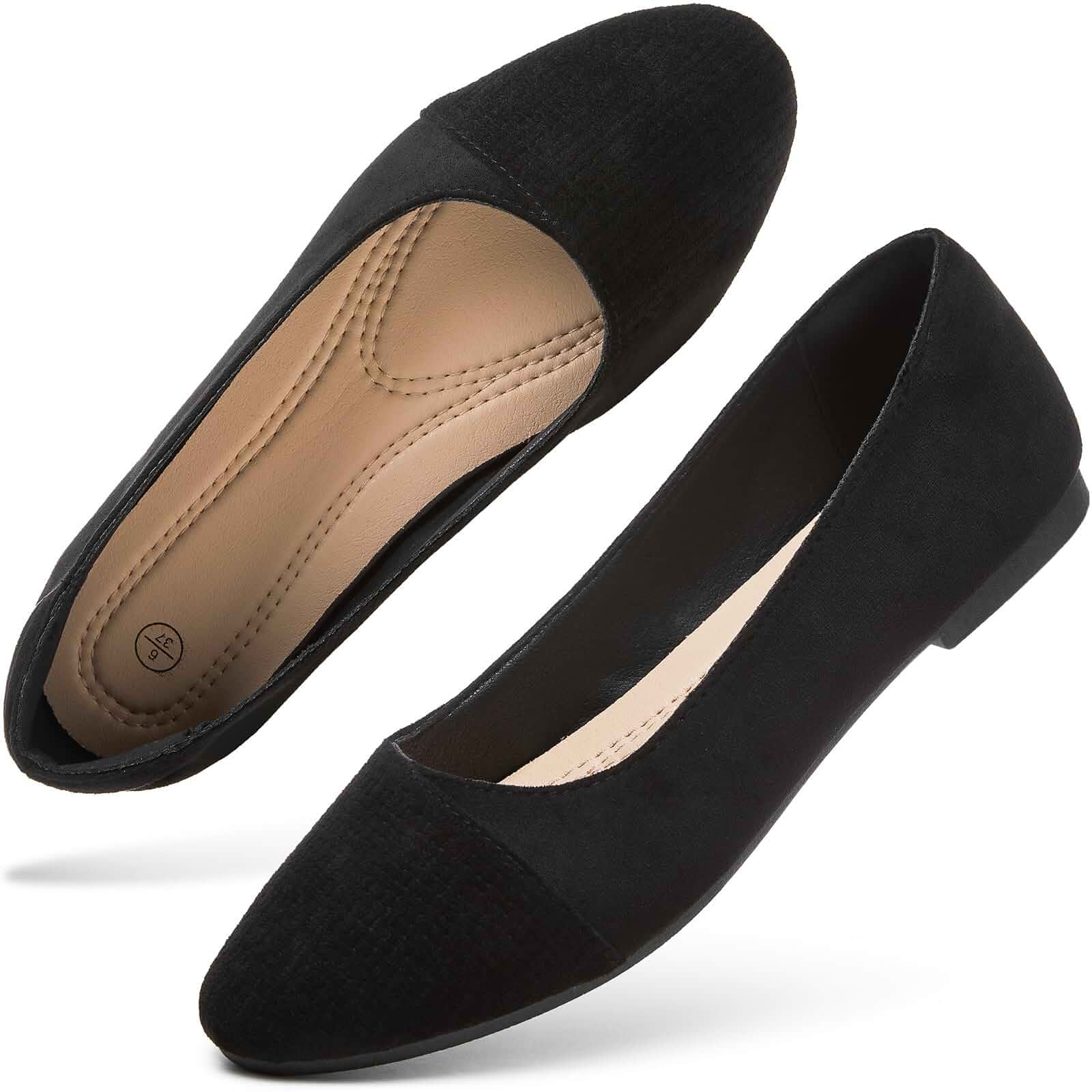 hash bubbie Women's Ballet Flats Shoes Dress Slip on Shoes | casual comfortable suede dressy ballerina loafers low heel la...