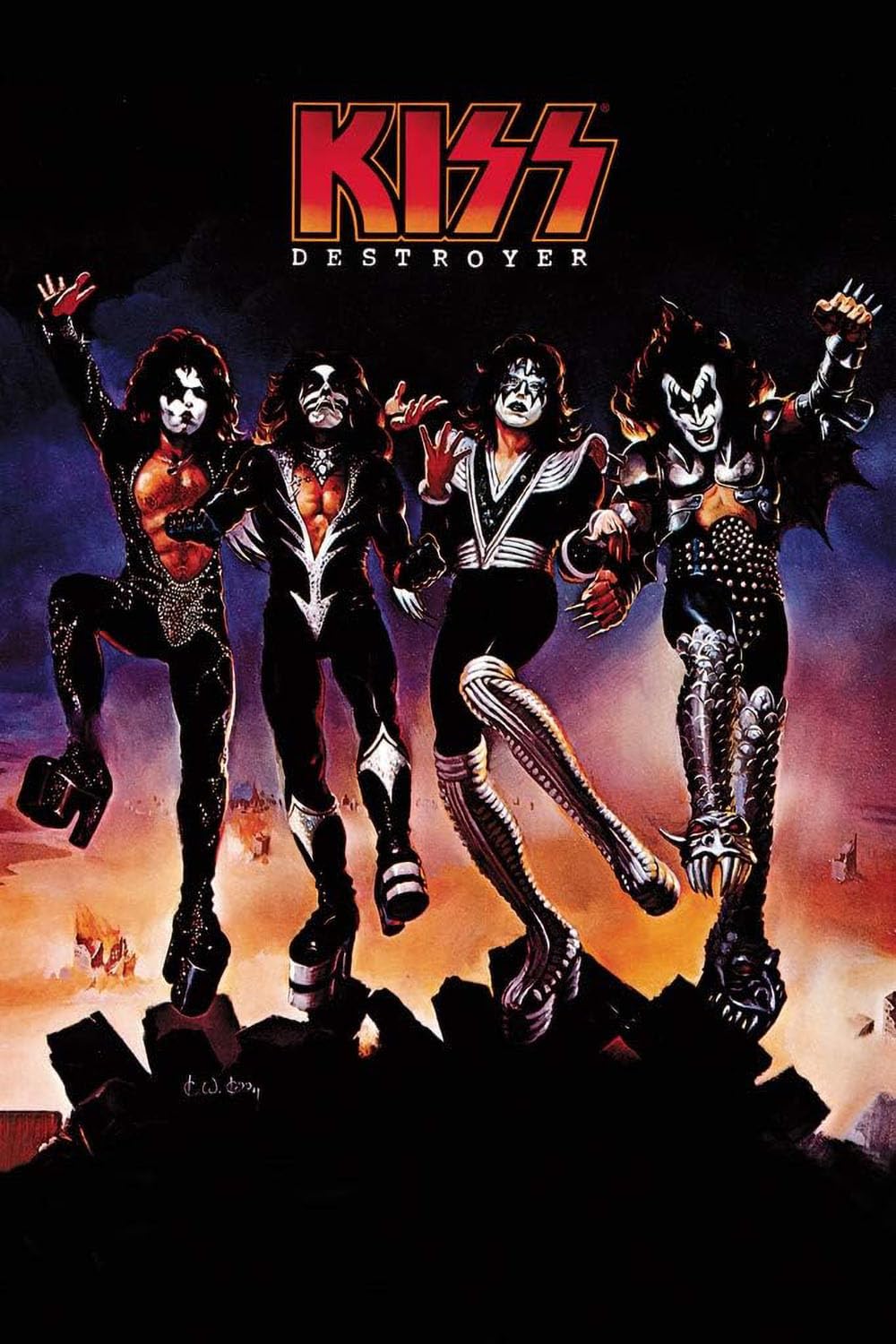 BUY ART FOR LESS Officially Licensed Kiss Destroyer Art Poster - 36 x 24 Inch - Decorative Print - Poster Paper - Ready to Frame