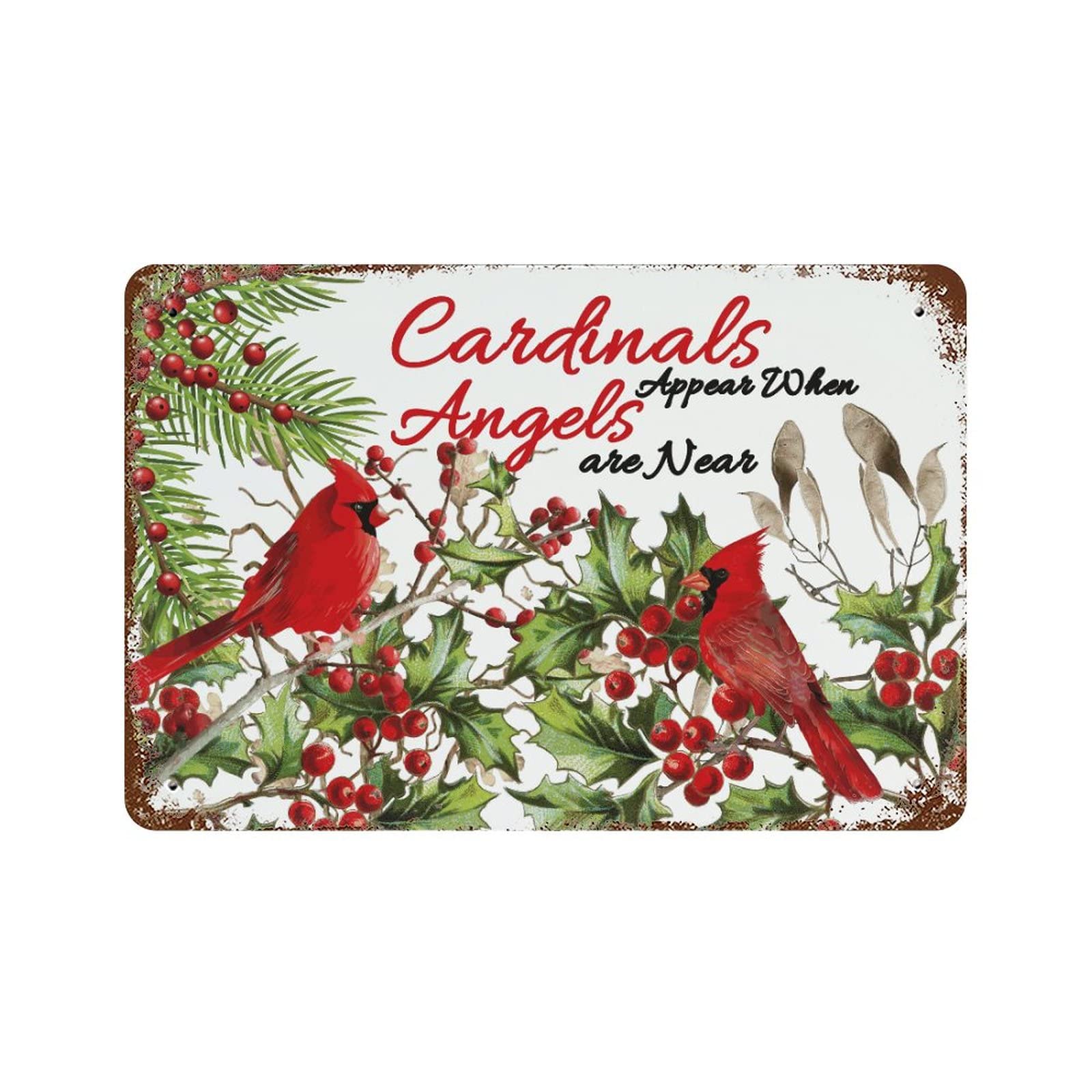 Panneau métallique Cardinals : le cadeau de Noël idéal pour sublimer une déco de garage unique