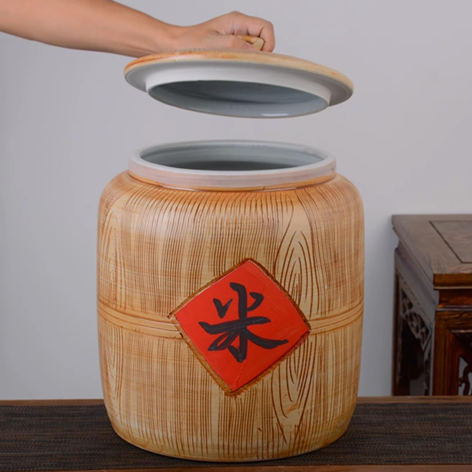 YVYKFZD Vorratsdosen aus Keramik, Aufbewahrungsbox mit Deckel, Keramik Ingwergläser der Küche, Retro Vorratsbehälter, für Müsli, Mehl, Zucker, Kaffee(10KG)