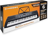 Vista 6 de Piano de teclado electrónico de música de 61 teclas con pantalla LCD y micrófono - portátil - negro