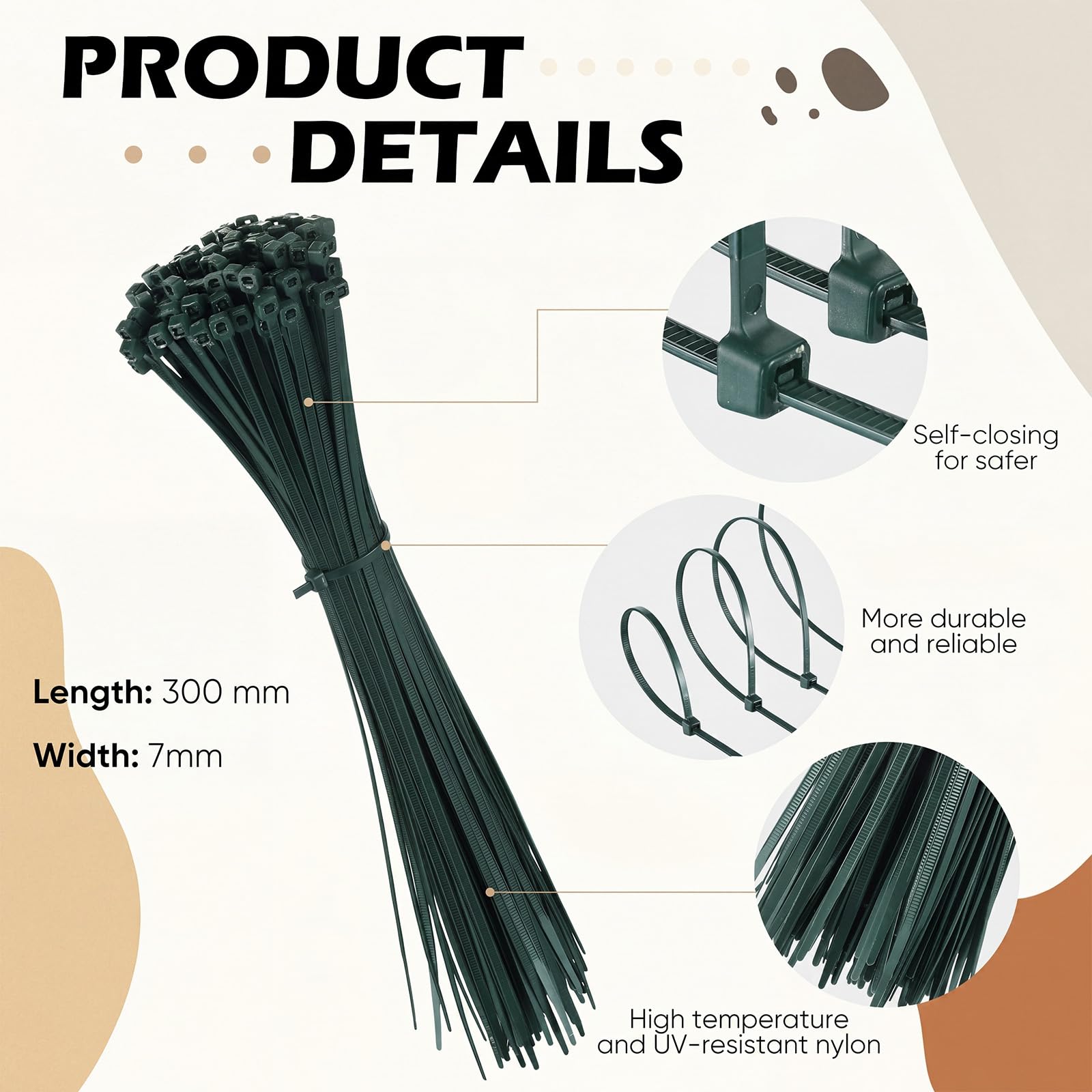 Sinmoe 100 Set di Fissaggio per Frangivista Comprese Fascette per Cavi e Fissaggio delle Piastre di Montaggio Kit di Montaggio in PVC per Tappetini Privacy Recinzioni da Giardino(Verde)
