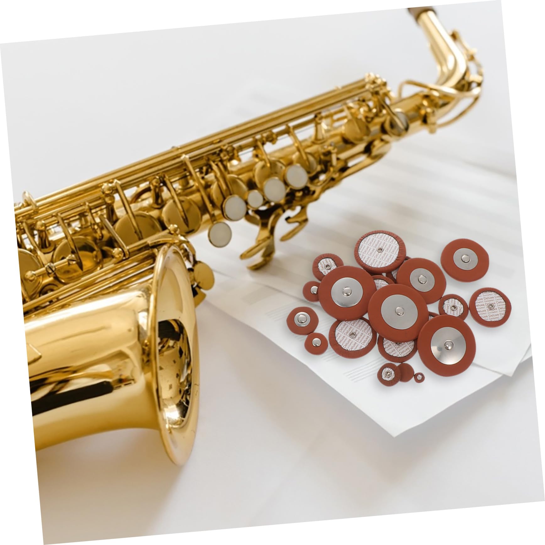 Altsaxophon Reparaturset 1 Satz für Wartung und Ersatzteile Selbstgemacht | Metall und Schafleder, Zubehör für Blasinstrumente, für Alt Saxophon, Bausatz für Hobbybastler Zufällige Farbe
