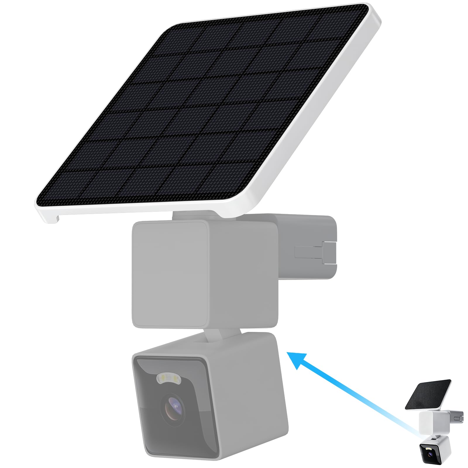 Caricatore per pannello solare da 4 W compatibile con WYZE Solar Cam Pan, sostituisce il pannello solare originale da 1,5 W, mantiene la tua telecamera solare WYZE alimentata continuamente, IP65