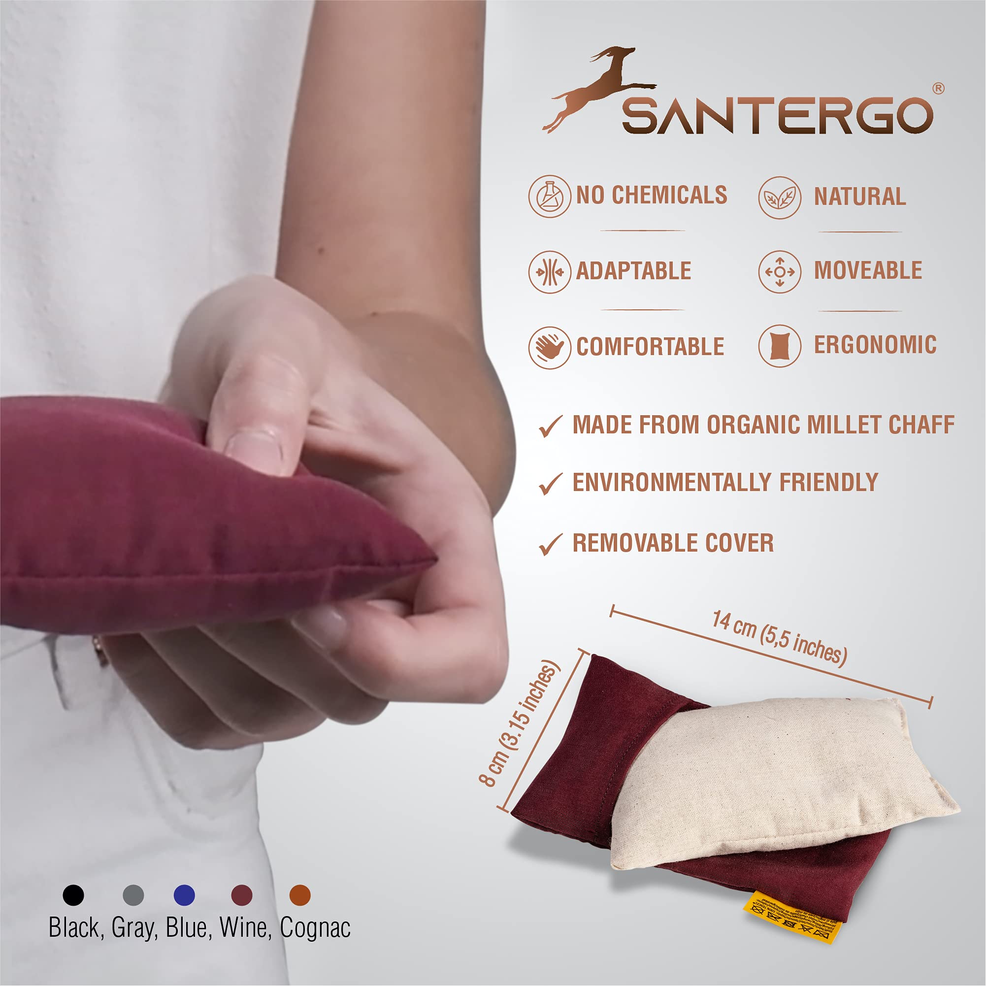 muispad polssteun - ergonomische palmsteun met bio-gierstkaf, anti