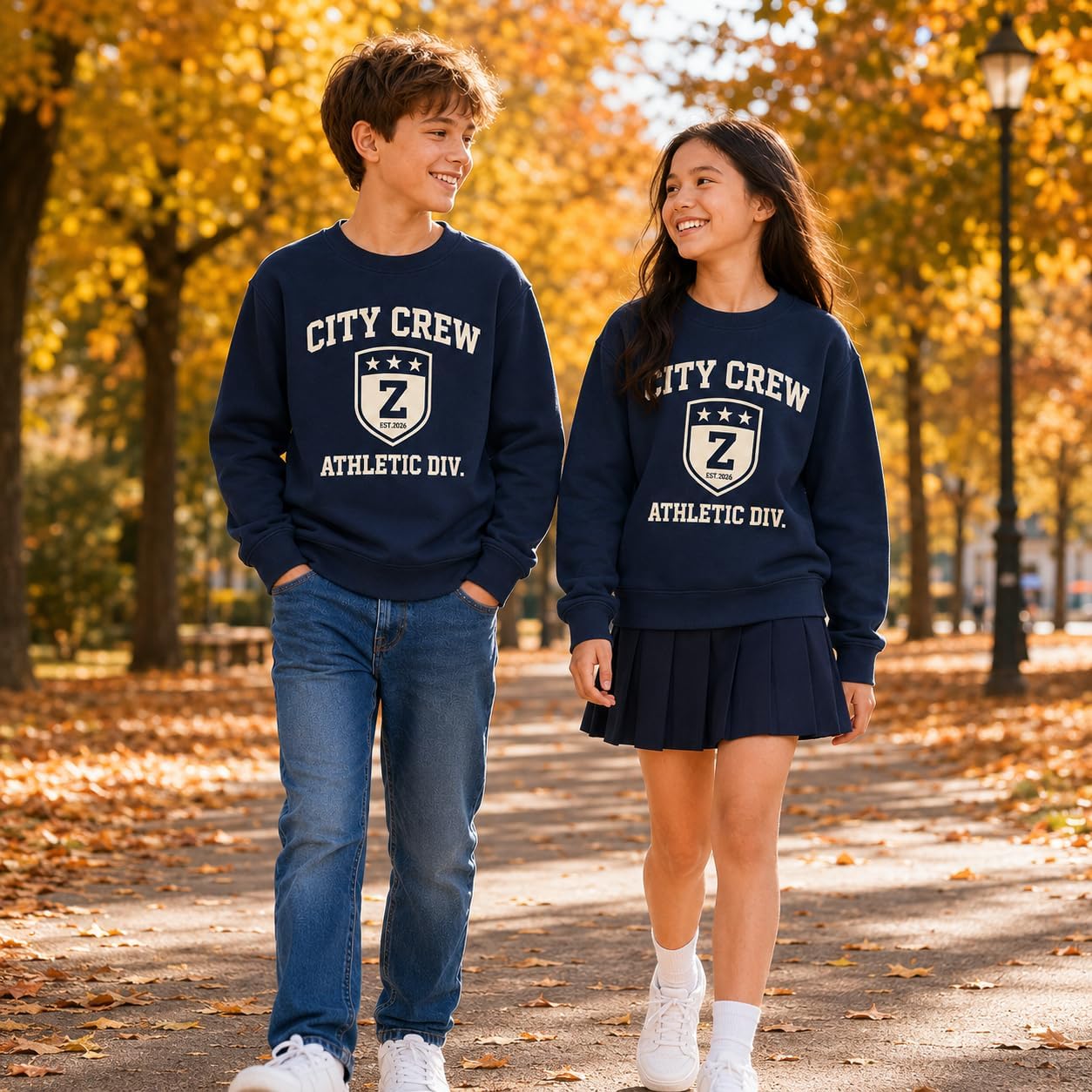 Youth Crewneck Sweatshirt 100% Cotton French Terry