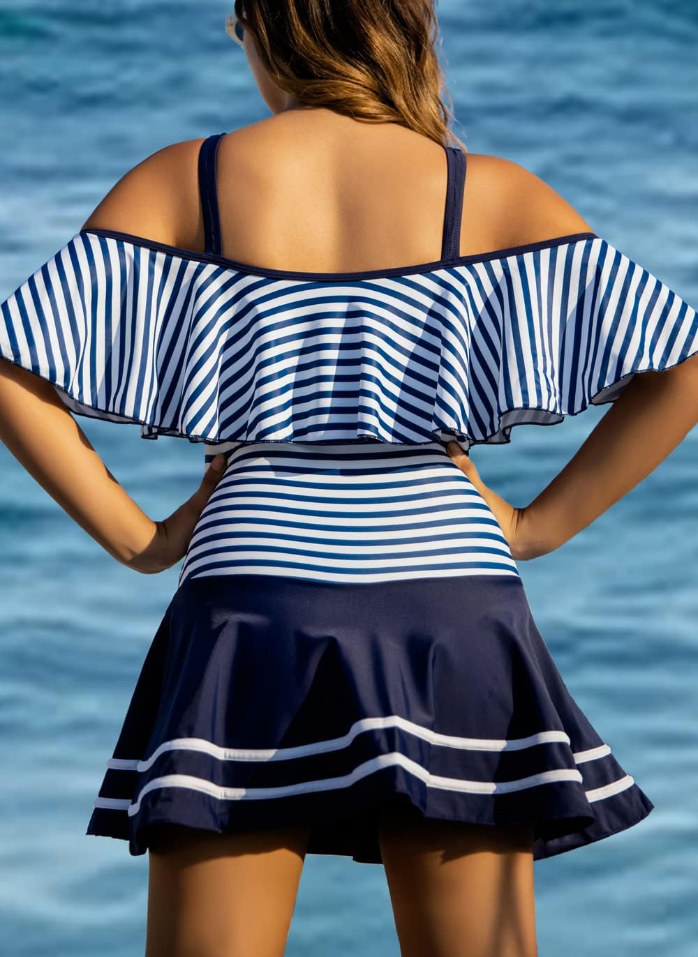 COCOPEAR One Piece Swimsuit Women Plus Size Bathing Suit Off Shoulder Tummy Control Swim Dress 2026