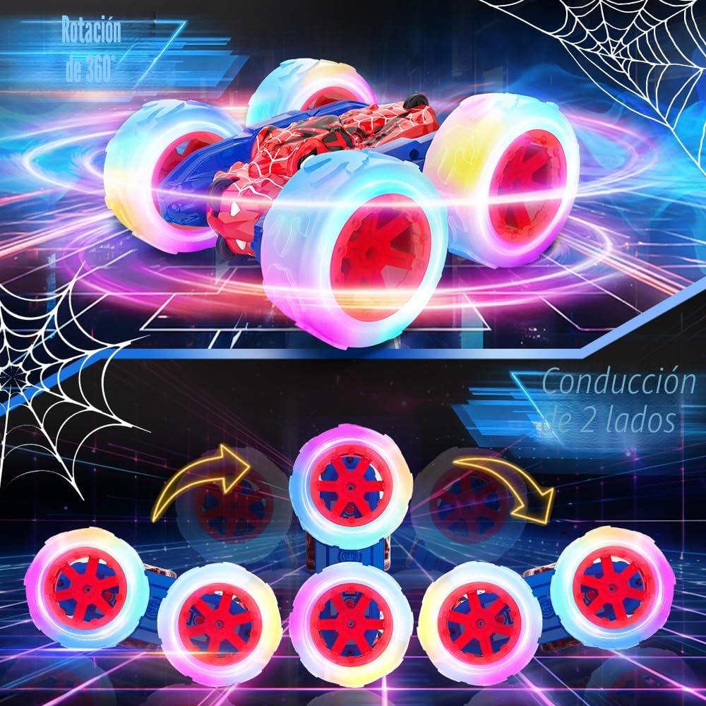 Mieryd Spider Coche Teledirigido, Acrobacia RC Carro Monster Truck 4x4 Crawler con Luz, Juguete Niño 3 4 5 6 7 8 9 Años Juego Infantile Exterior Regalo Cumpleaños Brinquedo Remote Control Car Toy