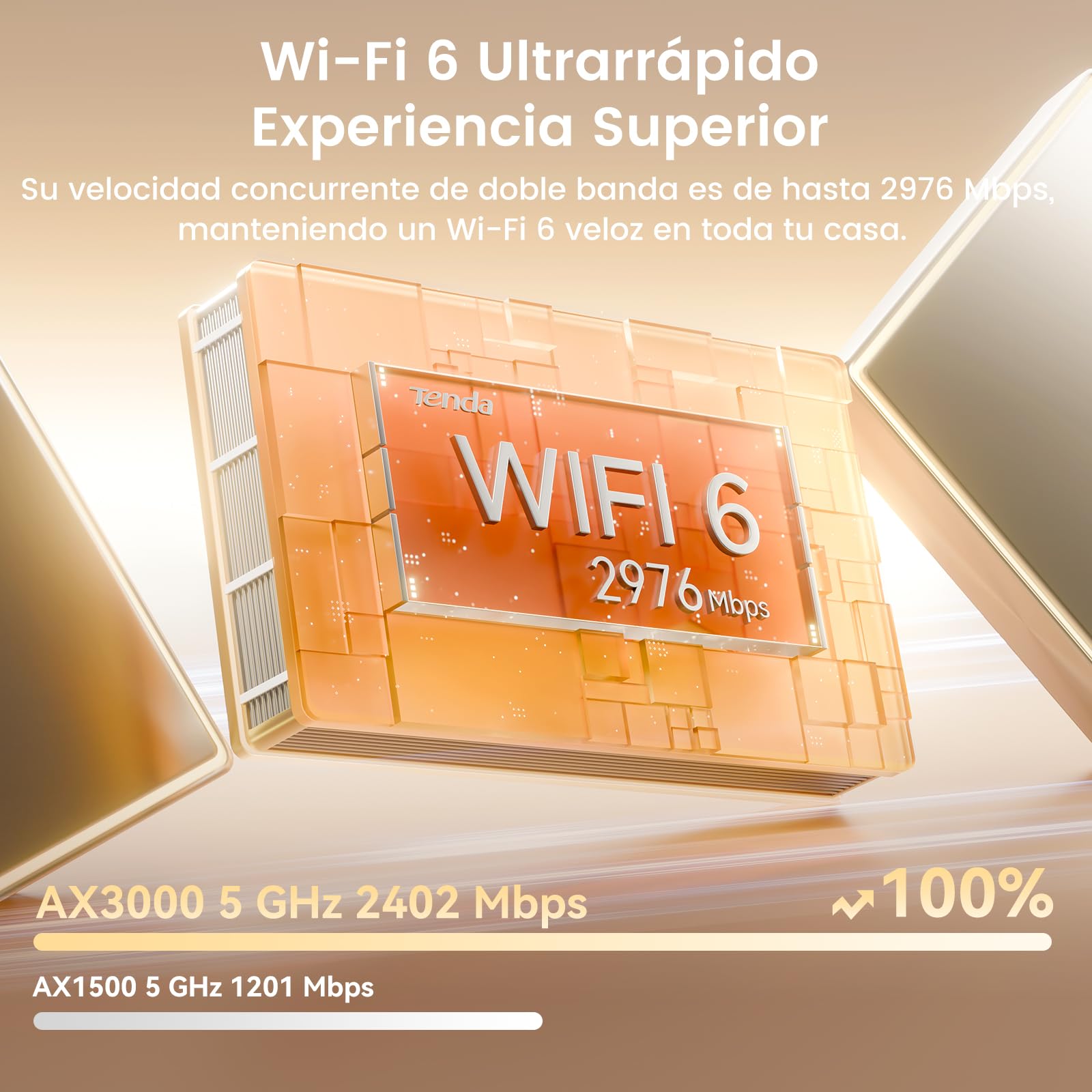 Tenda Nova Mesh MX12 (3-Pack) - WiFi Mesh AX3000, Repetidor WiFi 6 de Doble Banda 2,4 GHz/5 GHz, Router para Toda la Casa, 3X Puertos Gigabit, Backhaul Ethernet, Control Parental, MU-MIMO, OFDMA