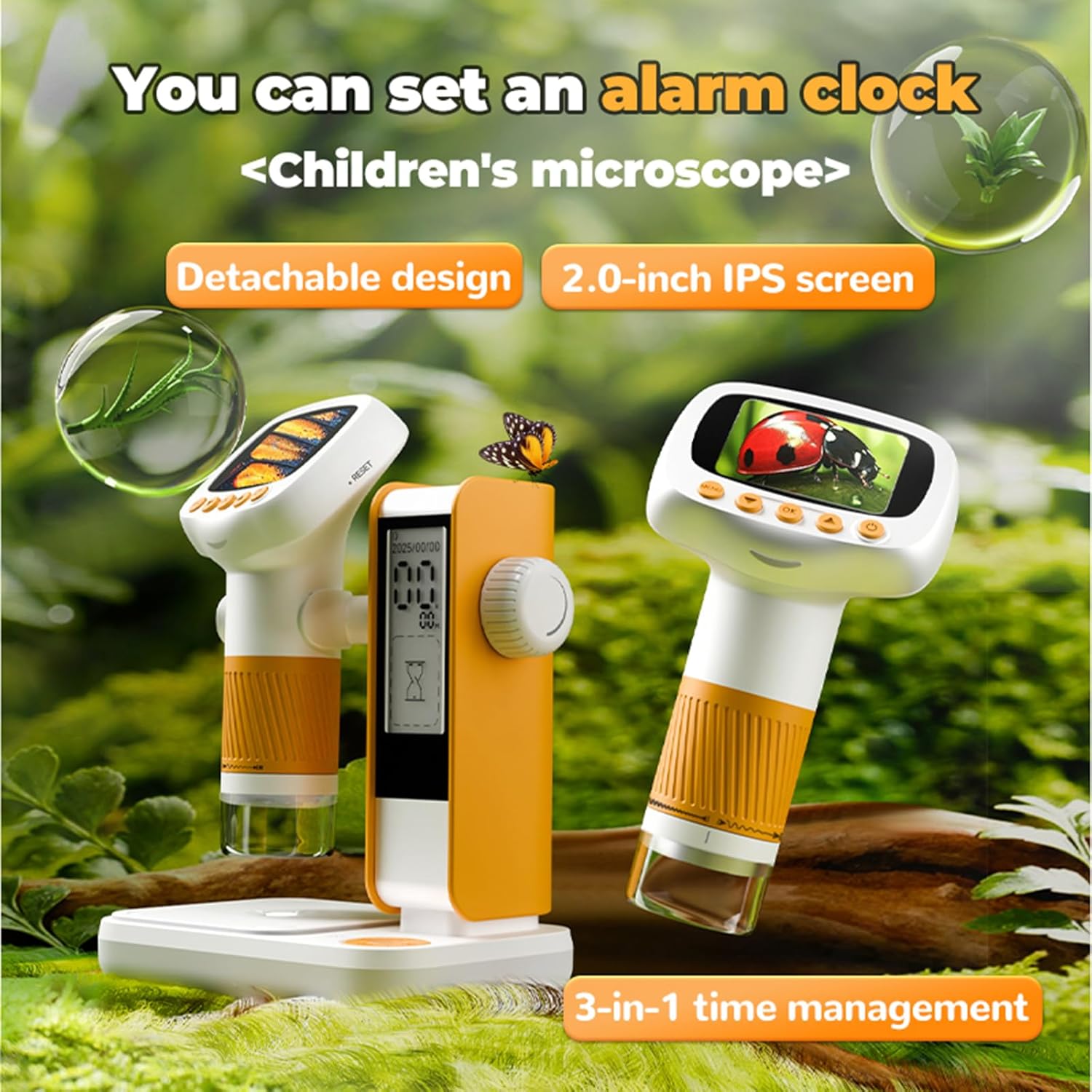 Portable USB Digital Microscope 8 Adjustable LED Light With 2 Inch Screen For Kids Science Exploration Educational Tool Portable Microscope For Outdoor Exploration