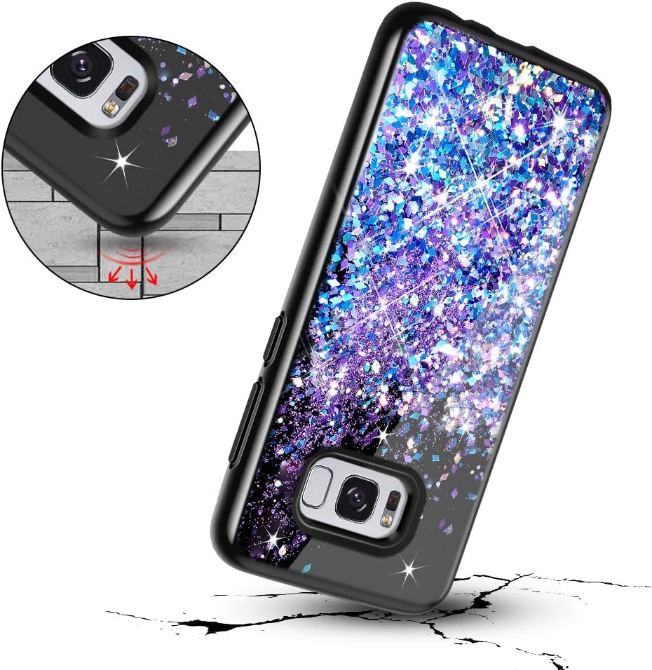 Caka Galaxy S8 Plus Case, Galaxy S8 Plus Glitter Case Starry Night Series Luxury Fashion Bling Flowing Liquid Floating Sparkle Glitter Girly Soft TPU Case for Samsung Galaxy S8 Plus (Blue Purple)
