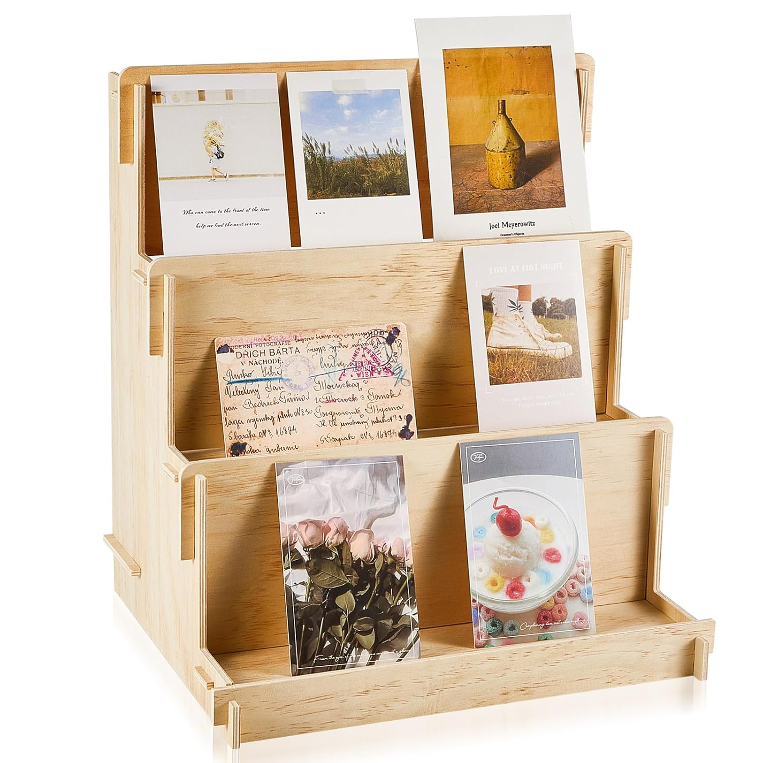 Barydat Wooden Card Display Stand Stationary Organizer Sticker Stand for Vendor Crafts Greeting Card Organizer Rack Retail Display Holder(11.81 x 14.57 x 15.75 Inch (3 Tier),Wood) Wood 11.81 x 14.57 x 15.75 Inch (3 Tier)