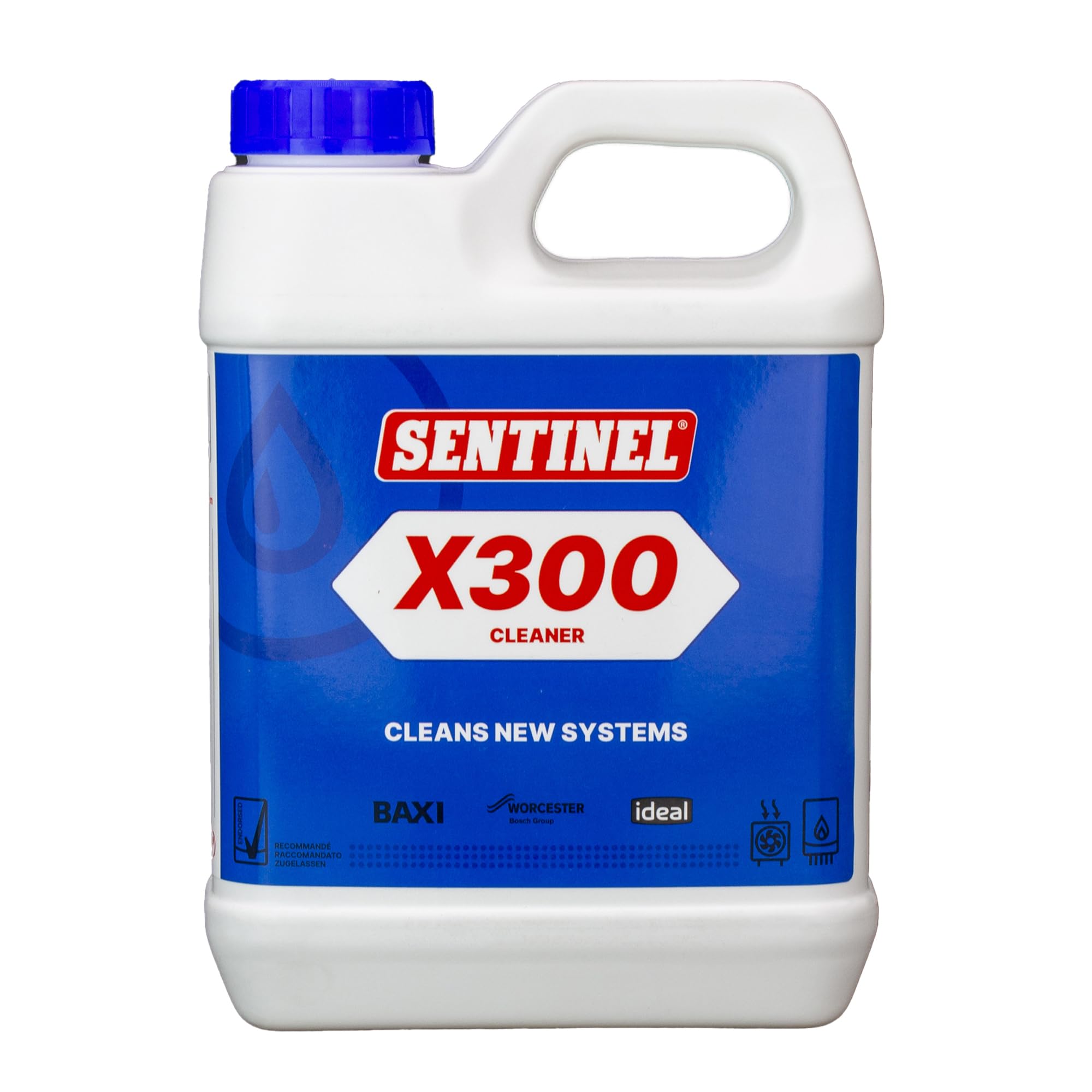 Sentinel X300 New System Cleaner Perfect Solution for Effective Heating System Maintenance On New Installs Prevents Rust, Sludge, and Corrosion 1 Liter Bottle