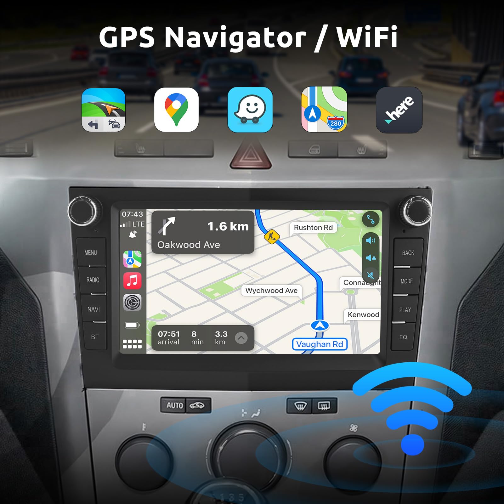 ESSGOO True 4+64G Drahtloses Autoradio mit Android Auto und CarPlay Für Vauxhall Opel Corsa C/D Zafira B Astra G/H Meriva Signum Combo, 7 Zoll Bluetooth Car Radio mit FM RDS GPS WiFi Rückfahrkameras - 4