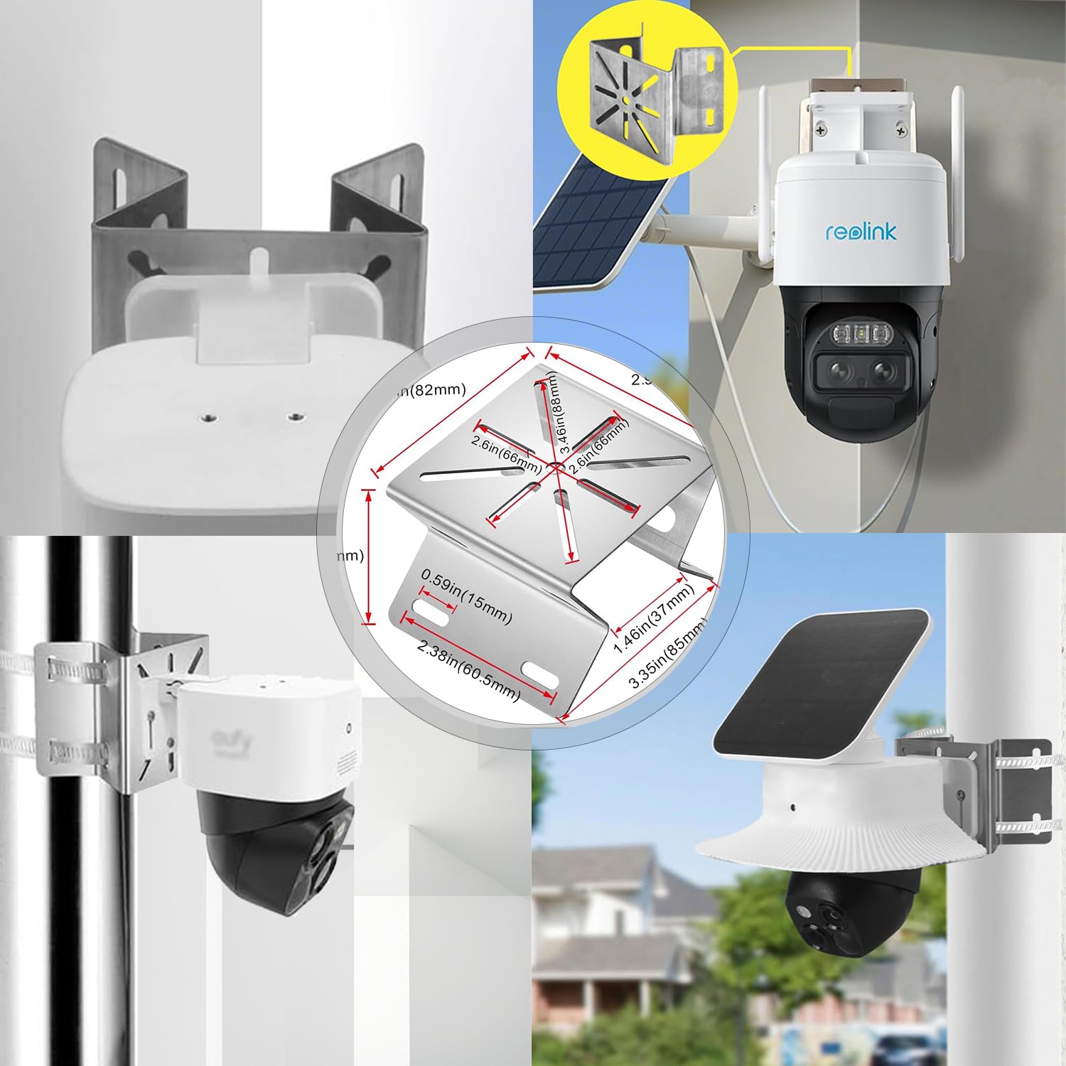 ROKOLOOM Compatible with eufyCam S340, Reolink, Imou, AOSU and other Outdoor Security Cameras, Stainless Steel Camera Mount - Image 3