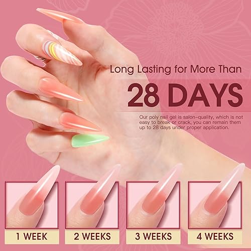 Miniatura 5 de ROSALIND Nude Pink - Gel de uñas de polietileno, extensión de 2 onzas, color rosa y rosa neutro, construcción rápida, gel acrílico en tubos para