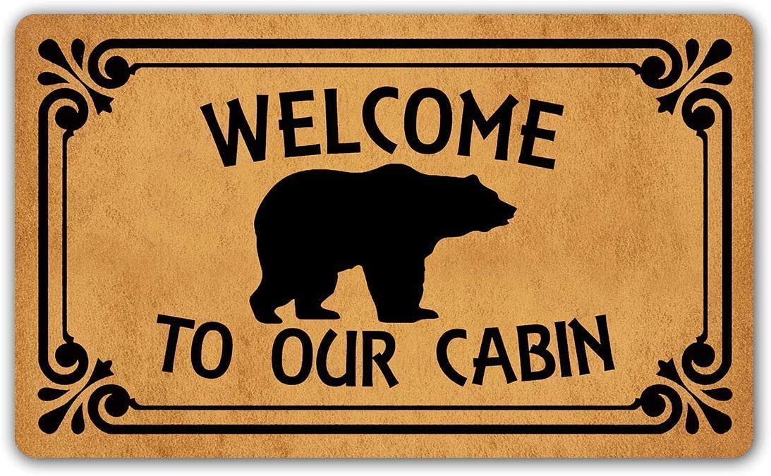 Traqunn Doormat Entrance Floor Mat Funny Door Mat Welcome to Our Cabin Entrance Mat Floor Rug Non Slip Doormat 24X16 In — image 1