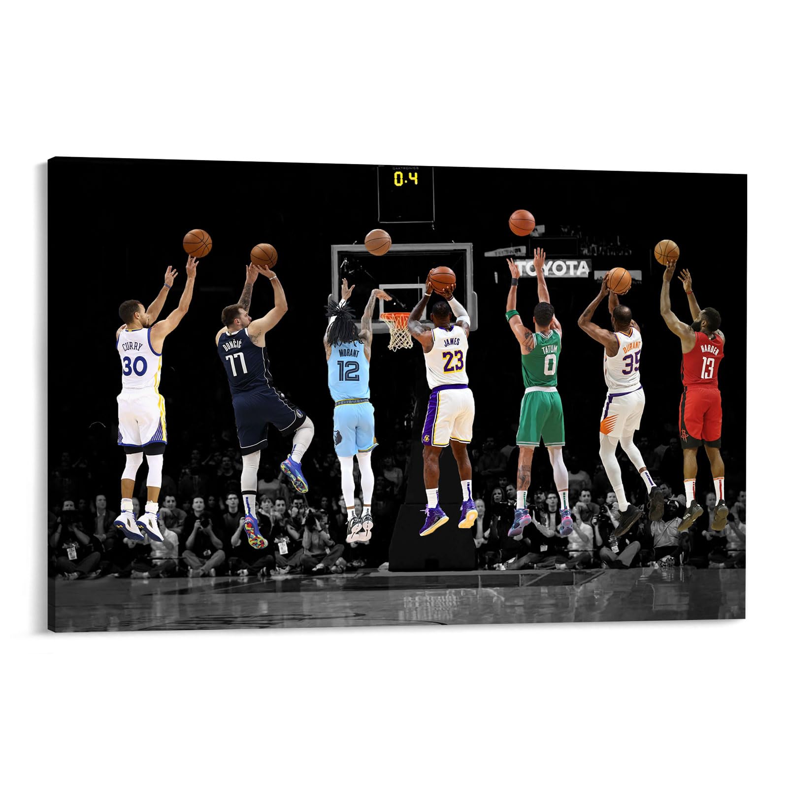 Basketball Player Poster Stephen Curry Canvas Wall Art Painting Posters Living Room Boy Bedroom Office Wall Decor (12x18inch-Unframed,A)