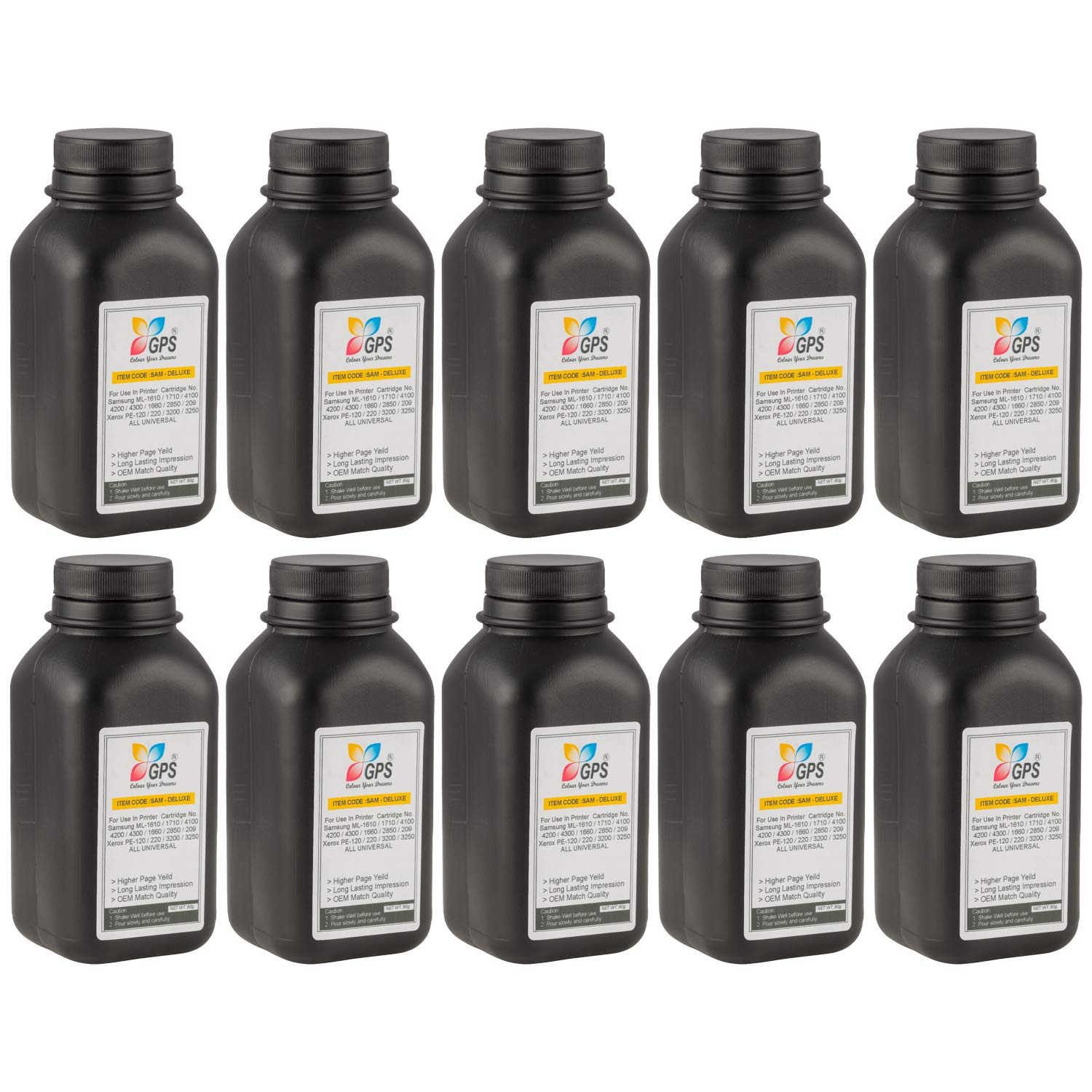 GPS Toner Powder for All Samsung Toner Cartridges(Delux Quality) 80 GMS Each Bottles (GPS Samsung Delux Toner Powder 80 GMS 10 pk) (B0187D2WAM) Amazon Price History, Amazon Price Tracker
