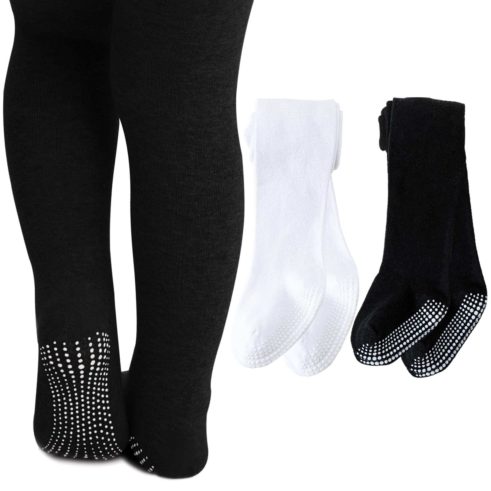 Baby Tights Non Slip Baby Girl Tights Plain/Shoe-Look Leggings Seamless Pantyhose Warm Cotton Leggings Non-Skid