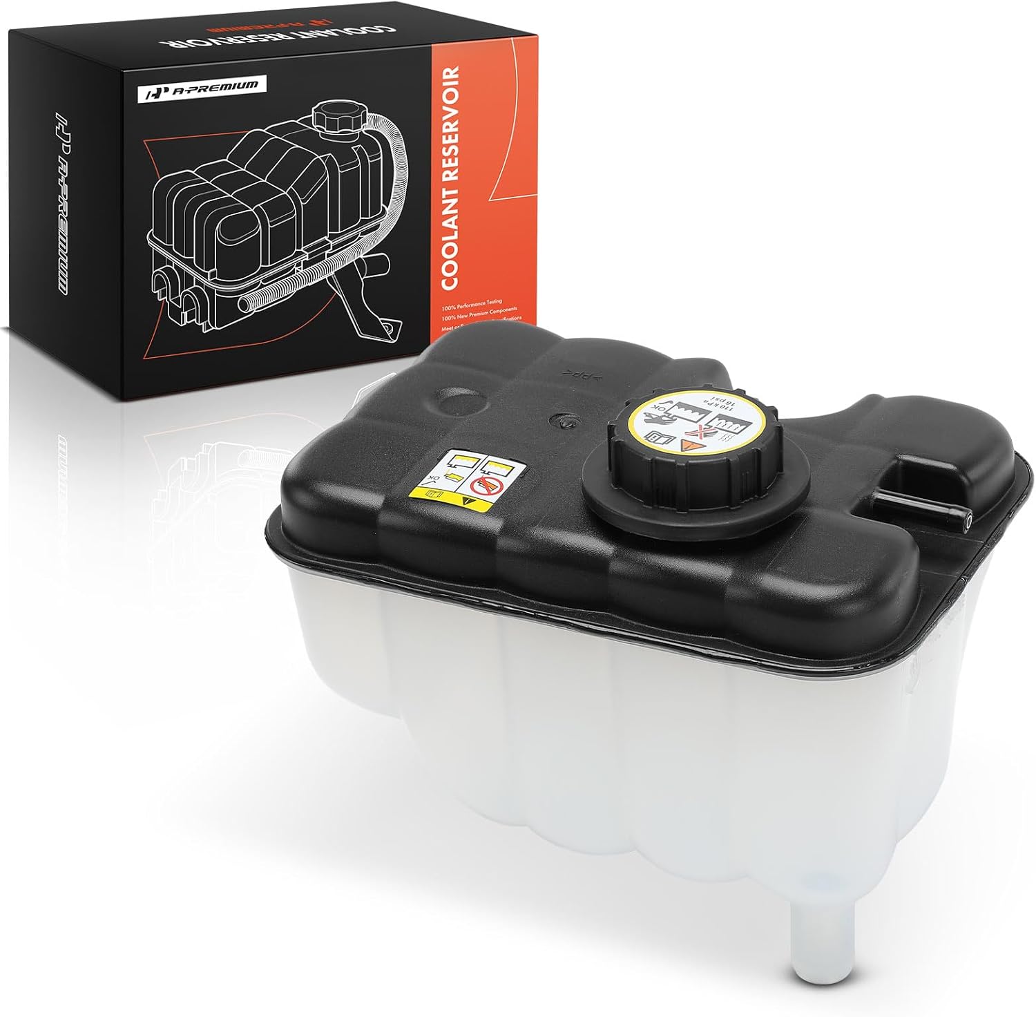 A-Premium Front Pressurized Coolant Reservoir with Cap Compatible with 1998-2011 Ford Crown Victoria, Lincoln Town Car, Mercury Grand Marquis, 2003-2004 Mercury Marauder, 4.6L
