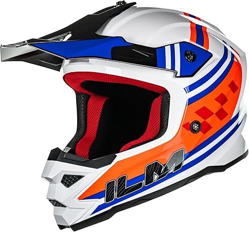 Miniatura 2 de ILM Casco ATV Juvenil para Niños Dirt Bike Motocross BMX Todoterreno Motocicleta Go Kart Casco DOT ECE Modelo Z705 (Corredor Clásico, XL)