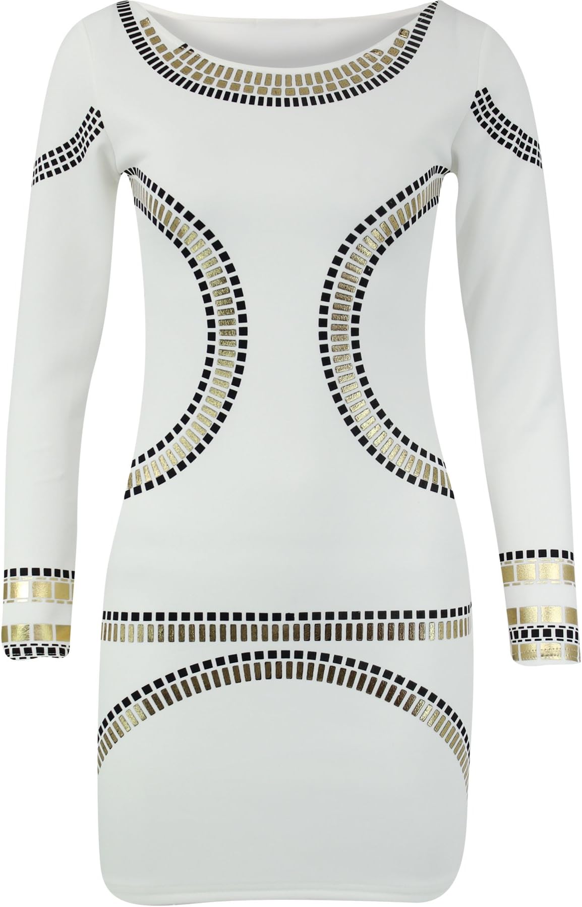 Fashion Wardrobe Womens Gold Foil Mini Dress Celebrity Kim Kardashian Bodycon Skirt