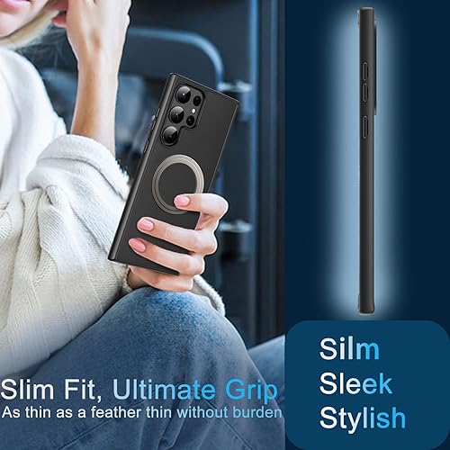 Miniatura 6 de Funda magnética para Galaxy S22 Ultra 5G, compatible con cargador inalámbrico Mag Safe, funda protectora delgada a prueba de golpes para S22 Ultra
