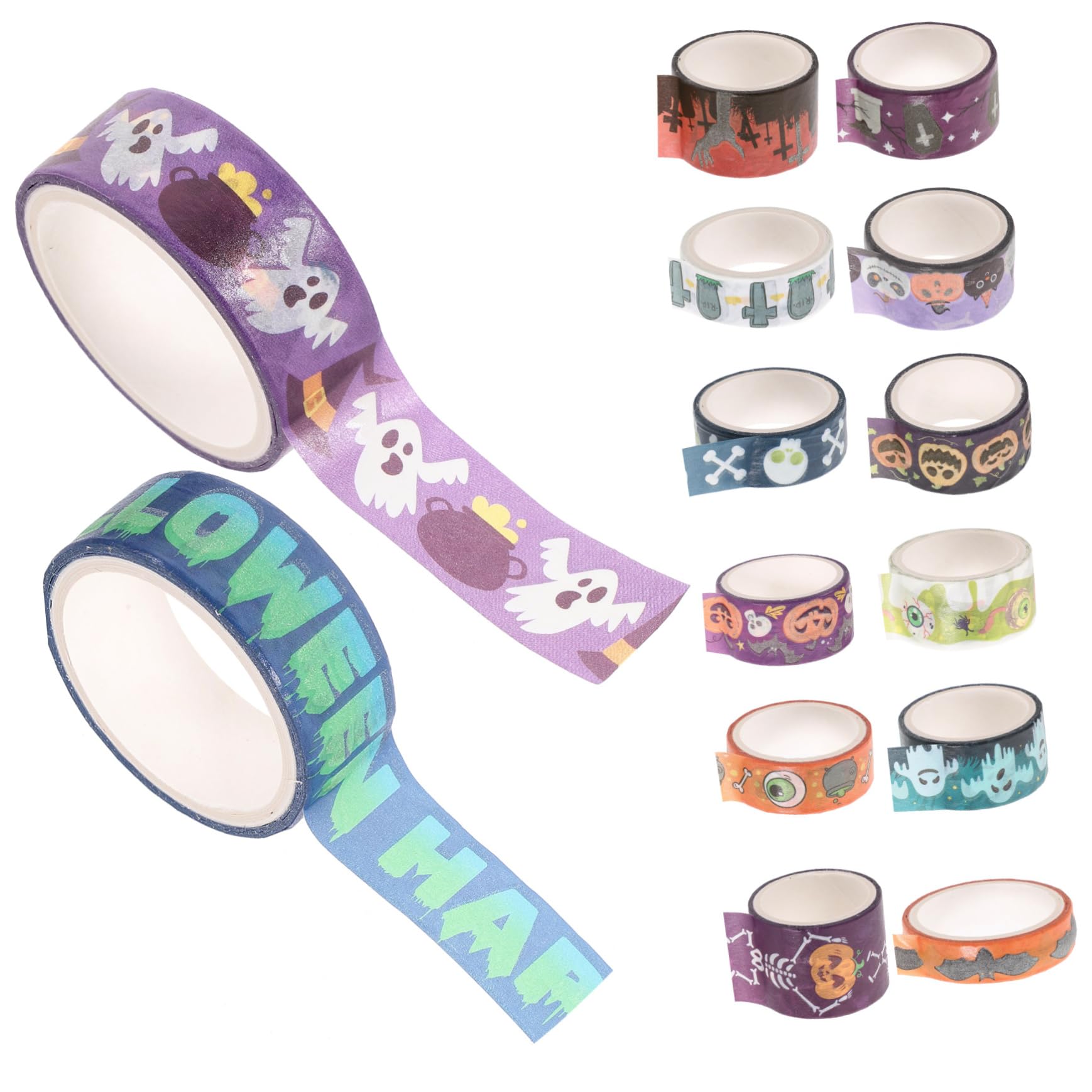 SHINEOFI 5 Series Cinta Festiva Víspera De Todos Decoración De Halloween Embalaje Cinta Con Tema De Halloween Cinta Washi Para Álbumes De Recortes 14 Rollos*5