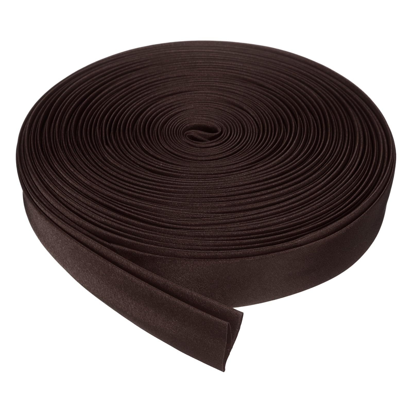 sourcing map Double Fold Bias Tape for Sewing, 3/4 Inch x 10 Yards Satin Bias Binding Tape Continuous Bulk for Quilting Blanket Binding Seaming Hemming Fabric Piping DIY Craft, Dark Coffee