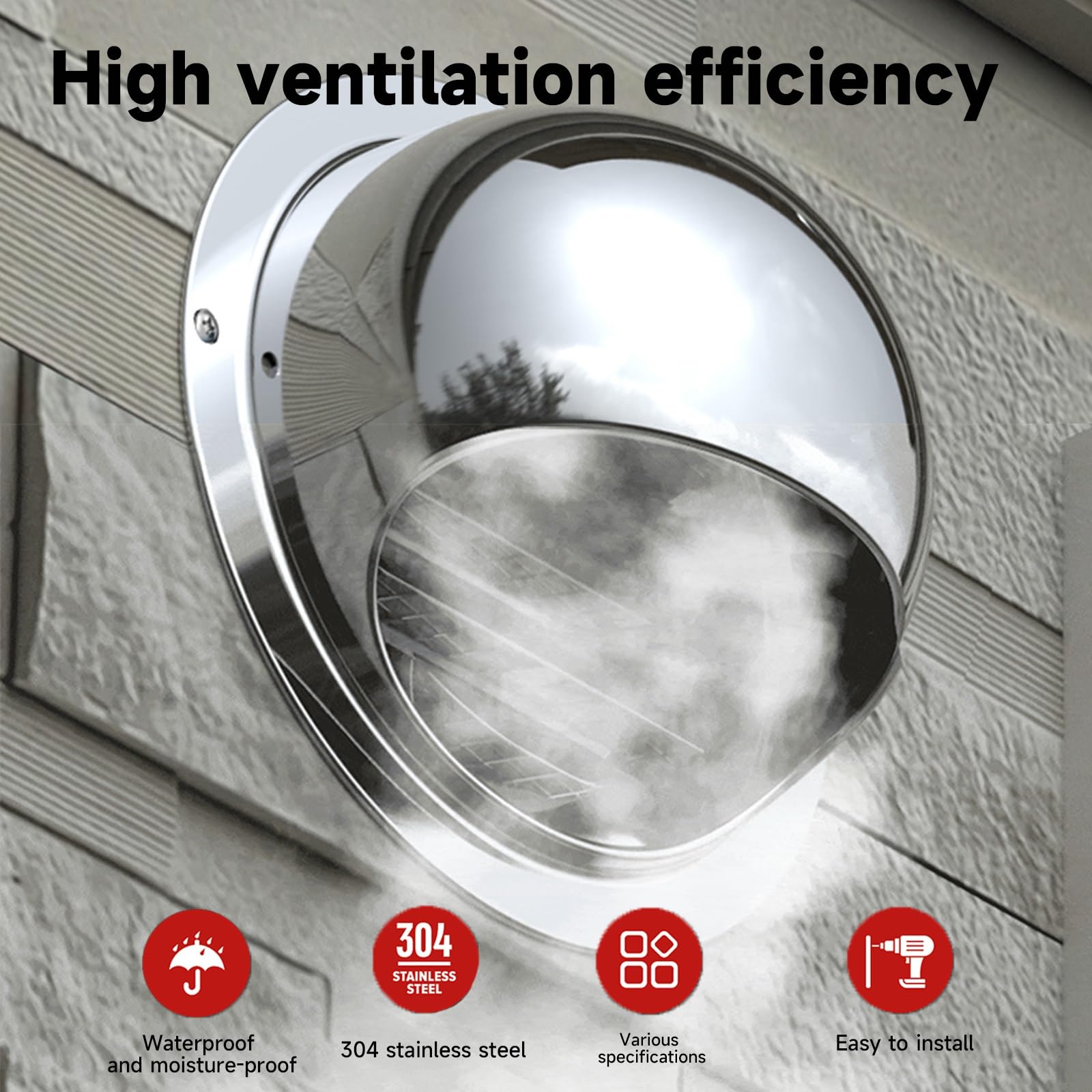 Grille de ventilation pour conduit d'évacuation 304 | Grille d'aération en acier inoxydable | Aération murale extérieure | Aération murale domestique | Convient aux climatiseurs | Résistante aux pet