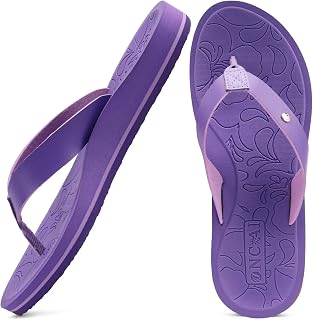 ONCAI Women's Flip Flops Comfortable Arch Support Yoga Mat Summer Beach Walking Thong Cushion Sandals Ladies Outdoor Vacation Essentials Slide Shoes Rubber Soles US Size 5-11
