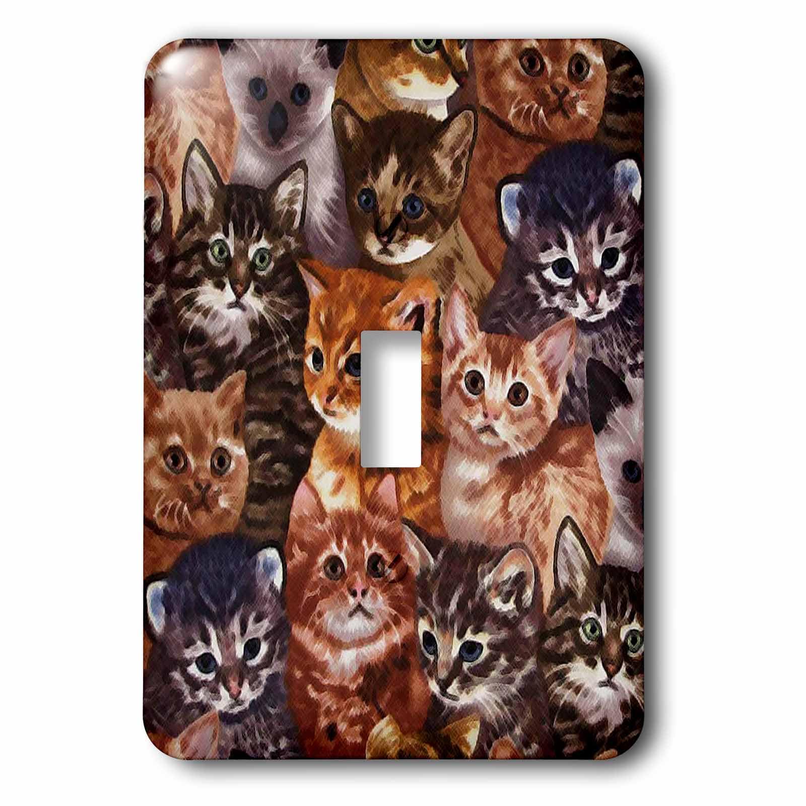 Interrupteur à bascule peint avec motif chatons durables 3dRose