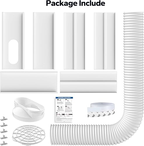Miniatura 6 de Kit de ventilación portátil para puerta corredera de CA kit de ventana de aire acondicionado ajustable para manguera de escape de 5.9 pulgadas,