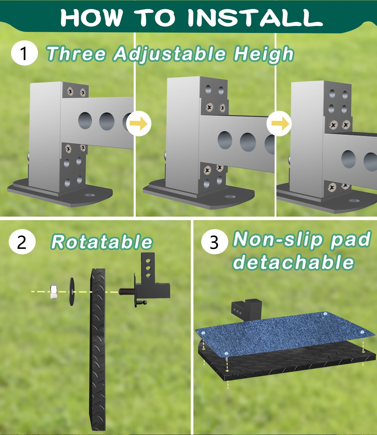 Pet Car Twistep Hitch Steps Portable Ramps with Double Nonslip Surface