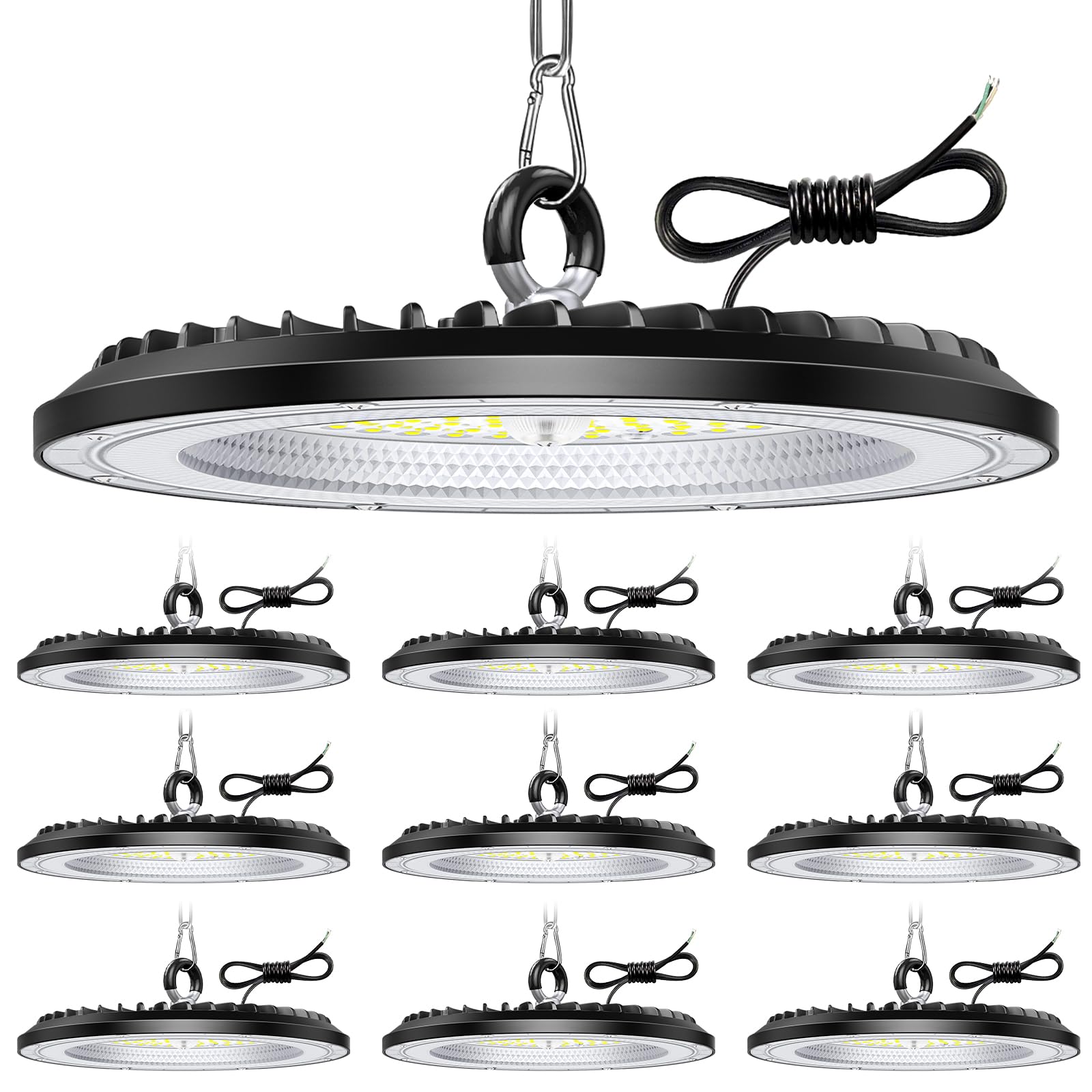 Luce UFO LED High Bay 150W, 22500LM, 6000K, IP65, per Magazzini - 10 Pack